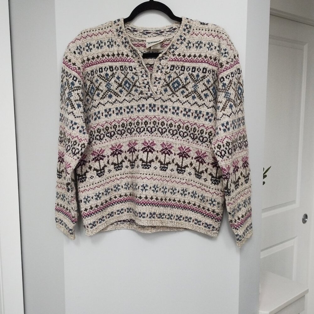 VINTAGE knit cotton/wool blend Northern Reflection sweater